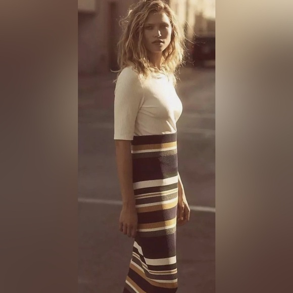 Anthropologie Callahan striped maxi skirt size M business casual convertible - Picture 4 of 12